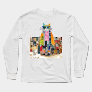 Modern cat art Long Sleeve T-Shirt